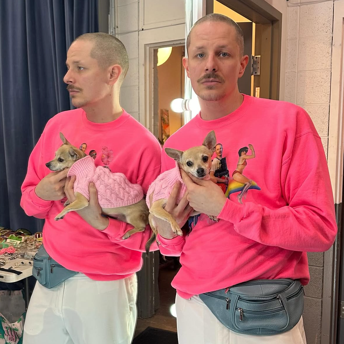 PROF "Dolphins" Pink Crewneck