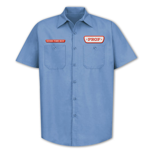 PROF "Work Shirt" Blue Collared T-Shirt