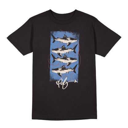 PROF "Sharks" Black T-Shirt