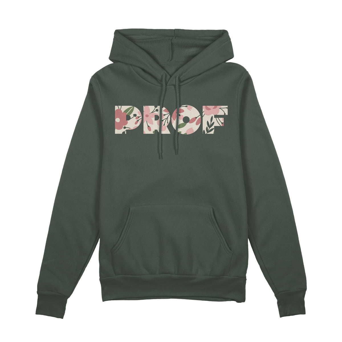 PROF "Floral" Green Pullover Hoodie